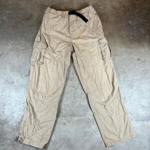Tan and black vintage Joe's Jeans cargo pants with adjustable waistband